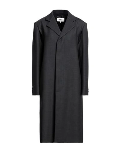 Mm6 Maison Margiela Woman Coat Steel Grey Size 6 Polyester, Virgin Wool, Elastane
