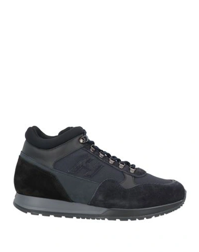 Hogan Man Sneakers Midnight Blue Size 8.5 Leather, Textile Fibers