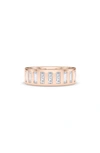 Hautecarat Baguette Lab Created Diamond Eternity Band Ring In 18k Rose Gold