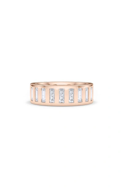 Hautecarat Baguette Lab Created Diamond Eternity Band Ring In 18k Rose Gold