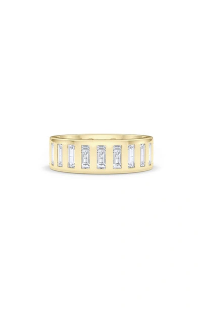 Hautecarat Baguette Lab Created Diamond Eternity Band Ring In 18k Yellow Gold