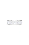 Hautecarat Asscher Cut Lab Created Diamond In The Band Ring In 18k White Gold