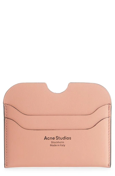 Acne Studios Large Elmas Leather Card Holder In Salmon Pink