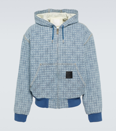 Givenchy Blue Jacquard Denim Hoodie