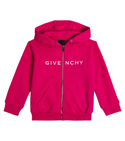Givenchy Kids' Logo Cotton-blend Hoodie In Pink