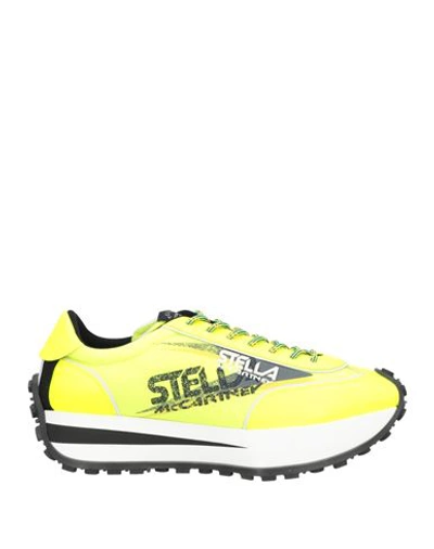 Stella Mccartney Men Man Sneakers Acid Green Size 11 Textile Fibers In Yellow