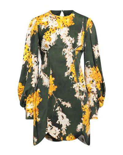 Del Core Floral-print Scallop-hem Mini Dress In Verde