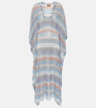 Missoni Zig-zag Knit Kaftan In Blue