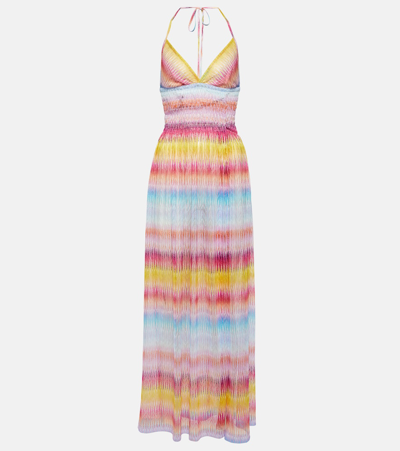 Missoni Zig-zag Halterneck Maxi Dress In Multicoloured