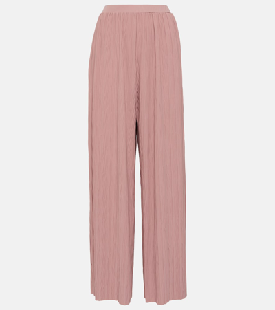 Max Mara Womens Pink Alfonsa Wide-leg Mid-rise Knitted Trousers