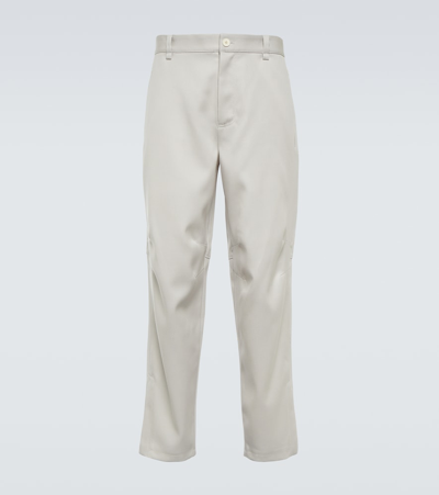 Lanvin Straight Wool Pants In Grey