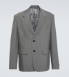 Prada Single-breasted Wool And Mohair Blazer In Grey
