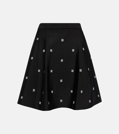 Givenchy 4g Plumetis Short Skirt In White/black