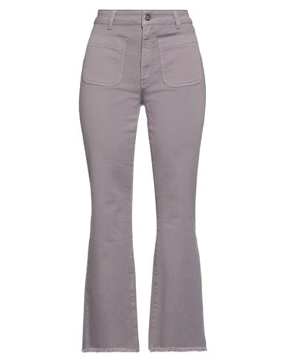 Sfizio Woman Jeans Mauve Size 32 Cotton, Elastane In Purple