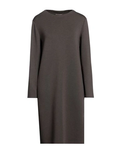 Nino Colombo Woman Midi Dress Dark Brown Size 12 Merino Wool