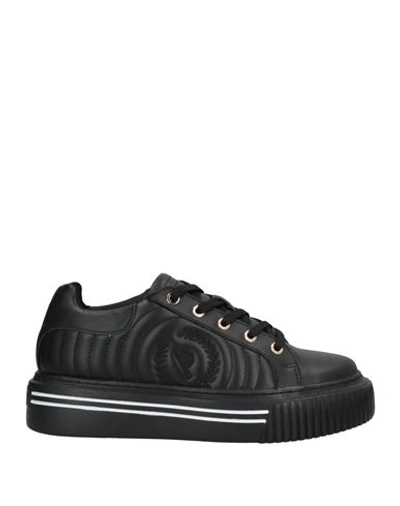 Pollini Woman Sneakers Black Size 11 Calfskin