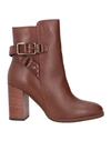 Paola Ferri Woman Ankle Boots Brown Size 10 Soft Leather