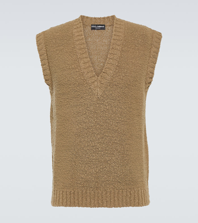 Dolce & Gabbana Cotton Knit Vest In Multicolor