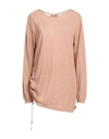Twinset Woman Sweater Light Brown Size S Polyamide, Alpaca Wool, Wool In Beige