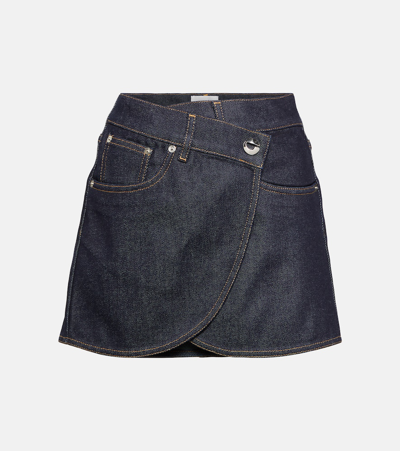 Coperni Denim Wrap Miniskirt In Blue