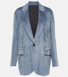 Brunello Cucinelli Woven Jacket Wool In Blue