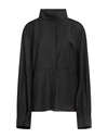 Malloni Woman Shirt Black Size 2 Polyester, Virgin Wool, Elastane In Black