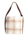 Sfizio Studio Woman Shoulder Bag Beige Size - Polyester, Acrylic, Wool, Alpaca Wool, Polyurethane In Beige