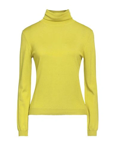 Aragona Woman Turtleneck Acid Green Size 10 Wool