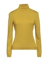 Aragona Woman Turtleneck Mustard Size 8 Wool In Yellow