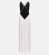VICTORIA BECKHAM LACE-TRIMMED SATIN GOWN