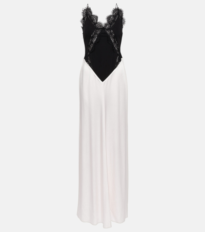 Victoria Beckham Lace-detailed Camisole Gown In Black,white