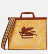 ETRO PAISLEY LEATHER-TRIMMED TOTE BAG