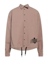 Dsquared2 Man Shirt Light Brown Size 40 Cotton, Elastane In Beige