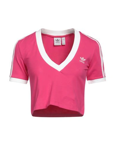 Adidas Originals Adidas Woman T-shirt Fuchsia Size 00 Cotton, Elastane In Pink