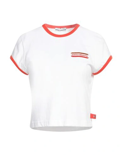 Paco Rabanne Woman T-shirt White Size L Organic Cotton