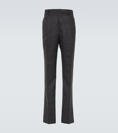 Lanvin Straight-leg Virgin Wool Trousers In Grey