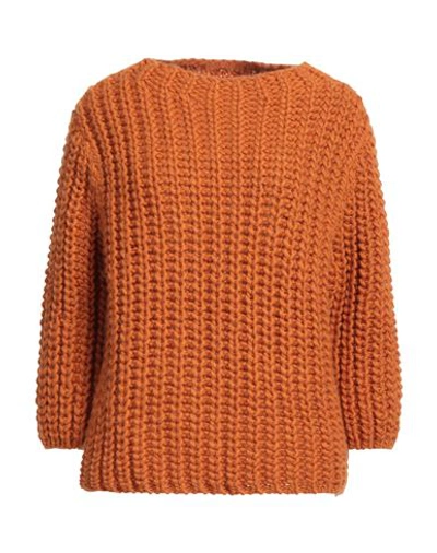 Croche Crochè Woman Sweater Orange Size S Acrylic, Wool