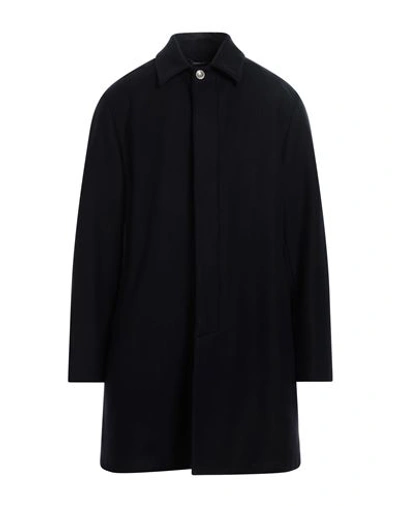 Santaniello Man Coat Midnight Blue Size 44 Wool, Polyamide In Blue