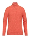Kangra Cashmere Kangra Man Turtleneck Orange Size 40 Wool, Polyamide, Cotton In Orange