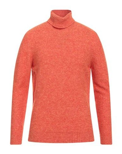 Kangra Cashmere Kangra Man Turtleneck Orange Size 40 Wool, Polyamide, Cotton