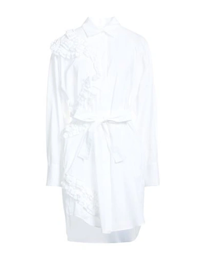 Msgm Woman Short Dress White Size 8 Cotton In White