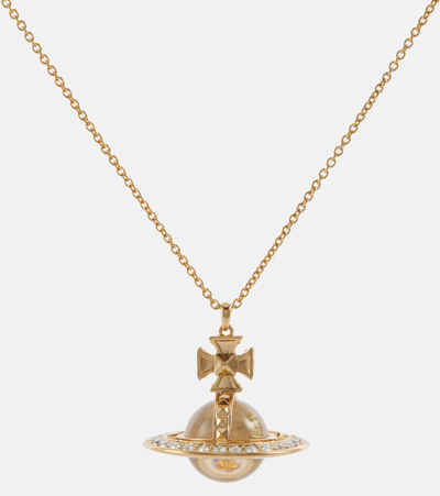 Vivienne Westwood Crystal-embellished Pendant Necklace In Gold