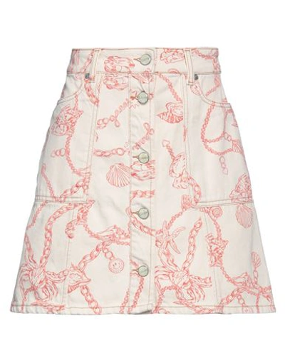 GANNI GANNI WOMAN MINI SKIRT BEIGE SIZE 4 ORGANIC COTTON