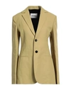 Jil Sander Woman Blazer Mustard Size 8 Linen, Cotton, Viscose, Elastane In Yellow