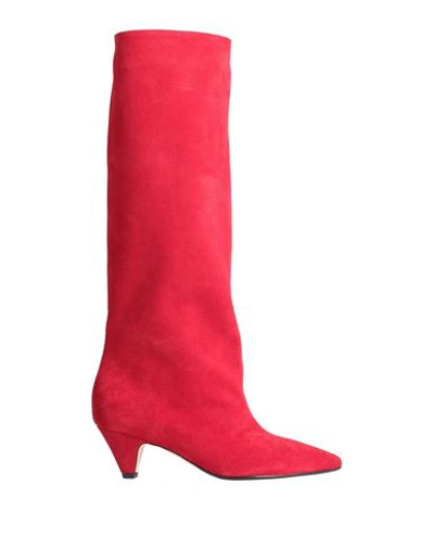 Jucca Woman Knee Boots Red Size 11 Soft Leather In Red