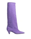 Jucca Woman Knee Boots Purple Size 11 Soft Leather
