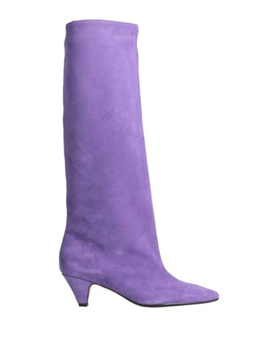 Jucca Woman Knee Boots Purple Size 11 Soft Leather