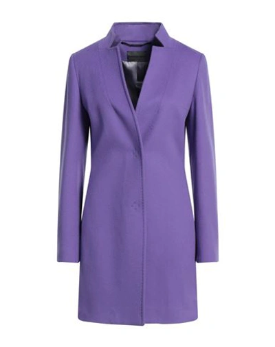 Patrizia Nucci Woman Coat Purple Size 10 Virgin Wool