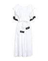 Clips More Woman Midi Dress White Size 10 Cotton, Polyamide, Elastane
