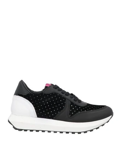Cuplé Woman Sneakers Black Size 7 Textile Fibers, Soft Leather